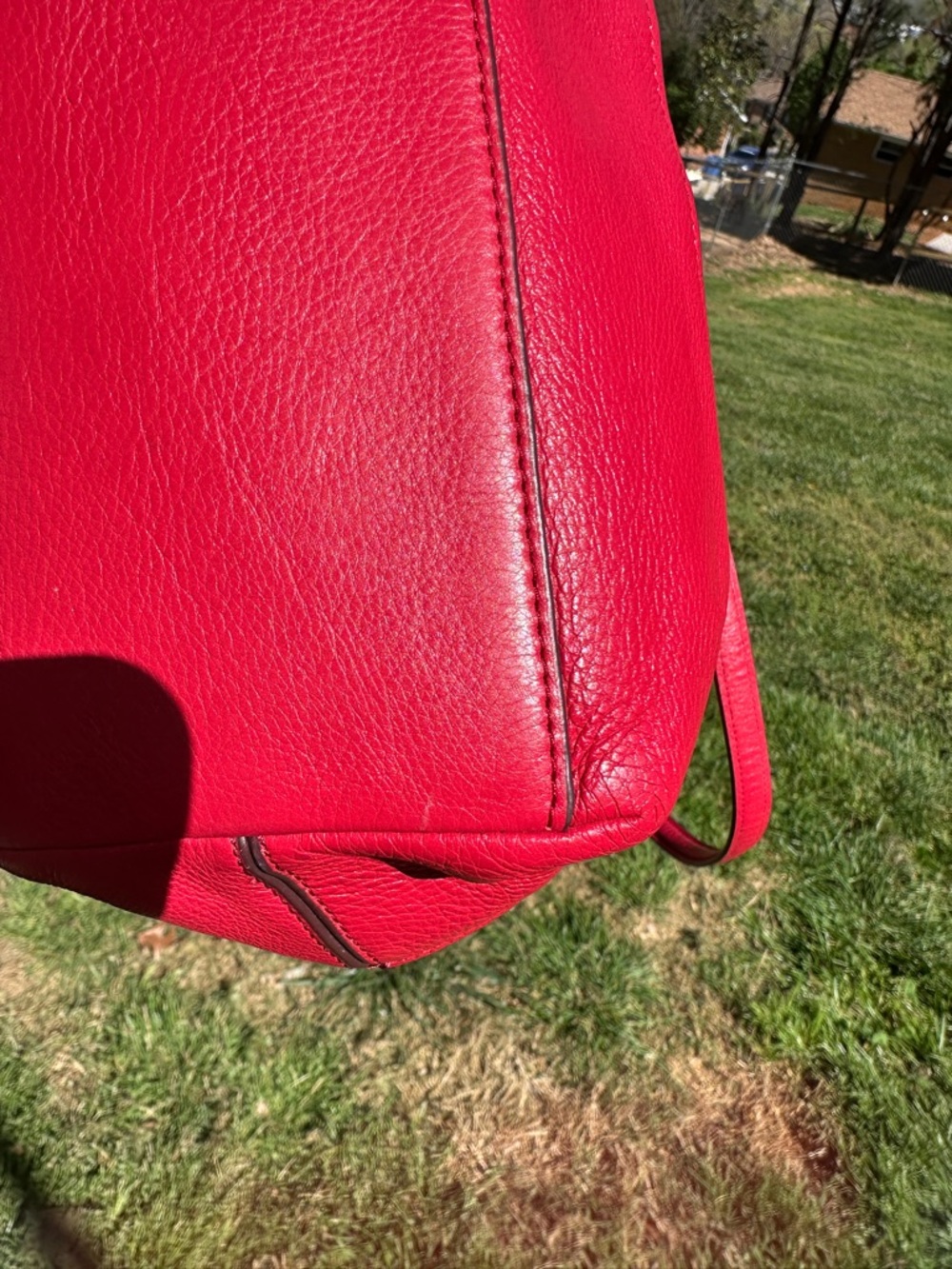 Coach Nylon & Leather Turnlock Tote Red F57903 2017 Large Shoulder Bag - Picture 12 of 13